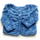 Size 00 Baby Boys Hand Knitted Baby Cardigan - Ombre Blue